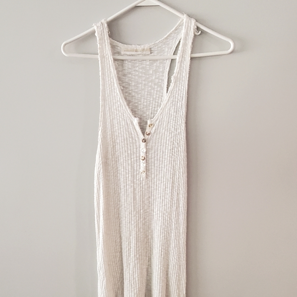 Soft, sheer, racerback top, Large, cream